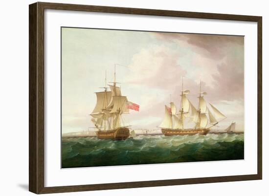 British Frigates Off Dover-Thomas Whitcombe-Framed Giclee Print