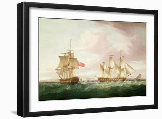 British Frigates Off Dover-Thomas Whitcombe-Framed Giclee Print