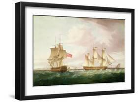 British Frigates Off Dover-Thomas Whitcombe-Framed Giclee Print