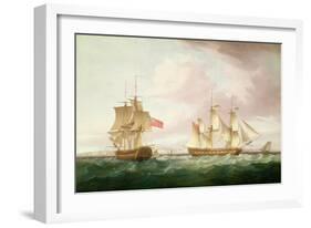 British Frigates Off Dover-Thomas Whitcombe-Framed Giclee Print