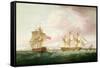 British Frigates Off Dover-Thomas Whitcombe-Framed Stretched Canvas