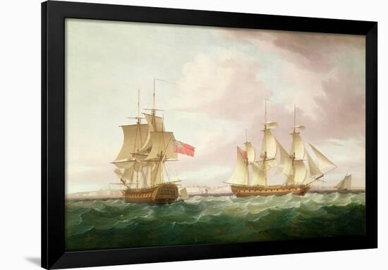 British Frigates Off Dover-Thomas Whitcombe-Framed Giclee Print