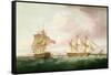 British Frigates Off Dover-Thomas Whitcombe-Framed Stretched Canvas