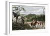 British General Braddock Marching to Fort Duquesne in the French and Indian War, c.1755-null-Framed Giclee Print