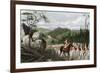 British General Braddock Marching to Fort Duquesne in the French and Indian War, c.1755-null-Framed Giclee Print