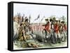 British General Burgoyne Addressing Native Americans to Secure an Alliance-null-Framed Stretched Canvas