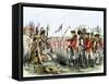 British General Burgoyne Addressing Native Americans to Secure an Alliance-null-Framed Stretched Canvas