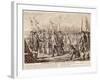 British General Charles Cornwallis Surrendering Arms to French and Americans-null-Framed Giclee Print