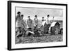 British Girls of the Women's Land Army Learning to Plough with a Tractor, World War II, 1939-1945-null-Framed Photographic Print