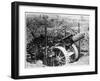 British Gun Emplacement on the Western Front: a Howitzer Camouflaged Under Netting-null-Framed Art Print