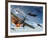 British Hawker Hurricane Aircraft Attack a German Heinkel He 11 Bomber-Stocktrek Images-Framed Photographic Print