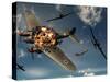 British Hawker Hurricane Aircraft Attack a German Heinkel He 11 Bomber-Stocktrek Images-Stretched Canvas