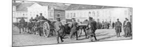 British Horse-Drawn Artillery in a Belgian Village, August 1914-null-Mounted Giclee Print