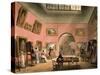 British Institution, Pall Mall, from Ackermann's "Microcosm of London"-Thomas Rowlandson-Stretched Canvas