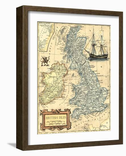 British Isles Map-Vision Studio-Framed Art Print