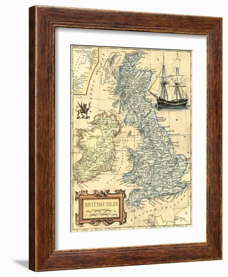 British Isles Map-Vision Studio-Framed Art Print