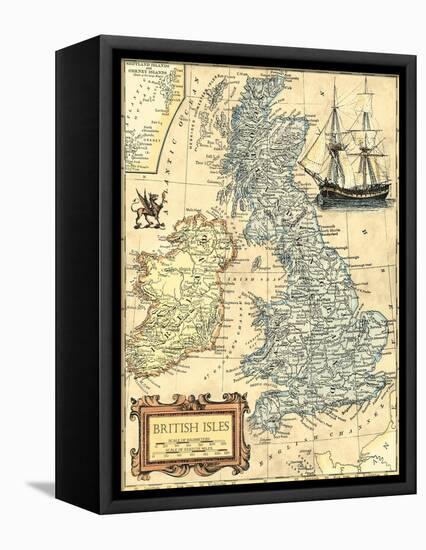 British Isles Map-Vision Studio-Framed Stretched Canvas
