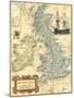 British Isles Map-Vision Studio-Mounted Art Print