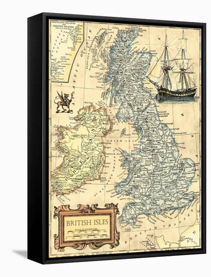 British Isles Map-Vision Studio-Framed Stretched Canvas