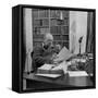 British Leader Winston Churchill Working at His Desk-null-Framed Stretched Canvas