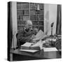 British Leader Winston Churchill Working at His Desk-null-Stretched Canvas