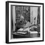 British Leader Winston Churchill Working at His Desk-null-Framed Photographic Print