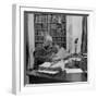 British Leader Winston Churchill Working at His Desk-null-Framed Photographic Print