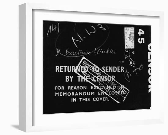 British Mail Censored During World War II-null-Framed Photographic Print