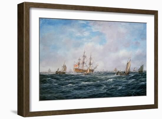 British Man-O-War and Other Craft, C.1740-Richard Willis-Framed Giclee Print