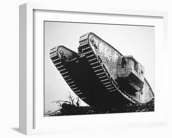 British Mark IV Tank of WWI First Used in August 1917 and Served in the Battles of Messines-null-Framed Photographic Print