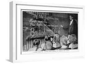 British Means Pluck London Schoolchildren are Taught About the Dangers of Zeppelins-null-Framed Art Print