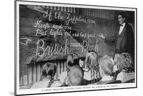 British Means Pluck London Schoolchildren are Taught About the Dangers of Zeppelins-null-Mounted Art Print