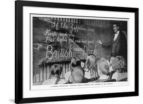 British Means Pluck London Schoolchildren are Taught About the Dangers of Zeppelins-null-Framed Premium Giclee Print