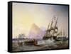 British Men O' War Off Gibraltar, 1855-John Wilson Carmichael-Framed Stretched Canvas