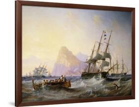 British Men O' War off Gibraltar-John Wilson Carmichael-Framed Giclee Print