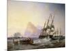 British Men O' War off Gibraltar-John Wilson Carmichael-Mounted Giclee Print