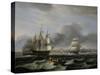 British Men of War and Other Shipping off Portsmouth Harbour, 1829-Thomas Luny-Stretched Canvas