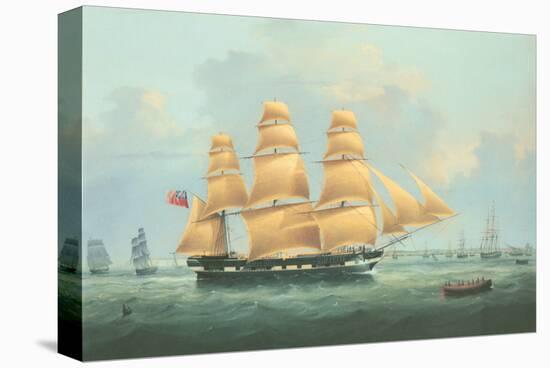 British Merchantman Ship-Samuel Walters-Stretched Canvas