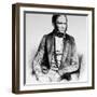 British Naturalist Advanced Theory of Evolution Charles Darwin Portrayed in Lithograph by Maguire-null-Framed Premium Photographic Print