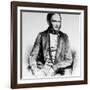 British Naturalist Advanced Theory of Evolution Charles Darwin Portrayed in Lithograph by Maguire-null-Framed Premium Photographic Print