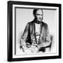 British Naturalist Advanced Theory of Evolution Charles Darwin Portrayed in Lithograph by Maguire-null-Framed Premium Photographic Print