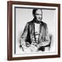 British Naturalist Advanced Theory of Evolution Charles Darwin Portrayed in Lithograph by Maguire-null-Framed Premium Photographic Print