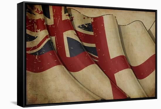 British Naval Flag Old Paper-nazlisart-Framed Stretched Canvas