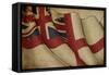 British Naval Flag Old Paper-nazlisart-Framed Stretched Canvas