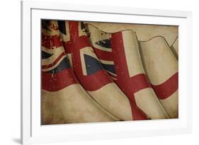 British Naval Flag Old Paper-nazlisart-Framed Art Print