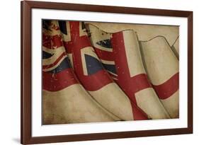 British Naval Flag Old Paper-nazlisart-Framed Art Print