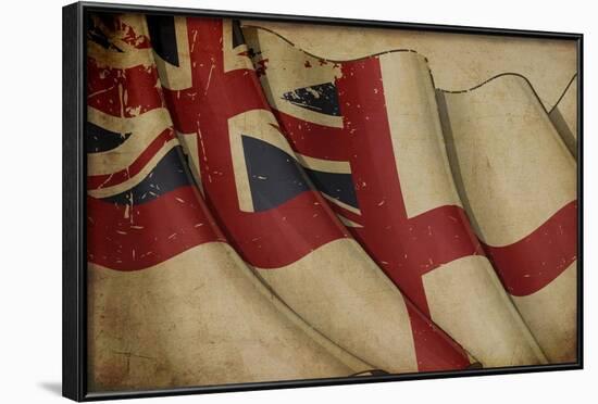 British Naval Flag Old Paper-nazlisart-Framed Art Print