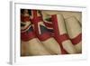 British Naval Flag Old Paper-nazlisart-Framed Art Print