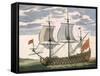 British Navy: a First-Rate Ship Flying the White Ensign; Three-Decker with Admiral's Cabin-Pierre Mortier-Framed Stretched Canvas