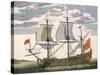 British Navy: a First-Rate Ship Flying the White Ensign; Three-Decker with Admiral's Cabin-Pierre Mortier-Stretched Canvas